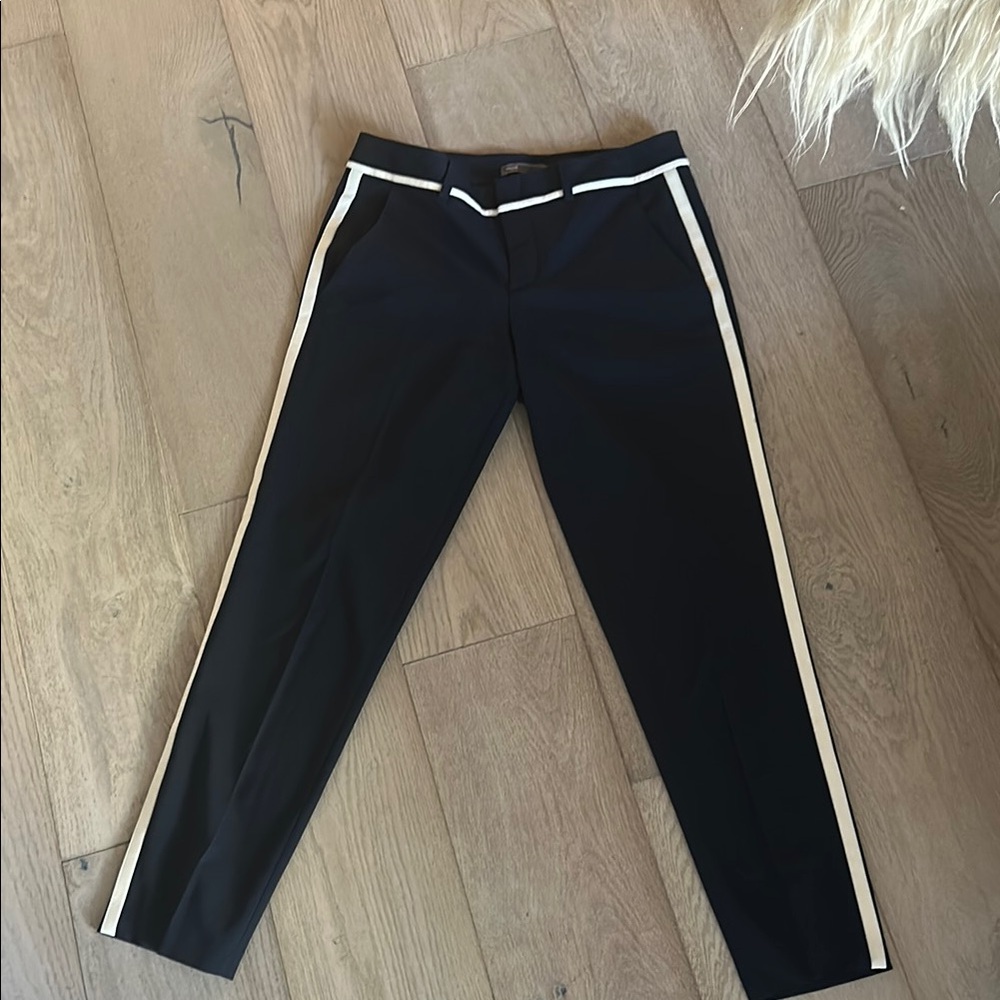 Vince Navy Pants with Cream Accents